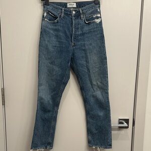 Agolde Classic Blue Distressed Jeans